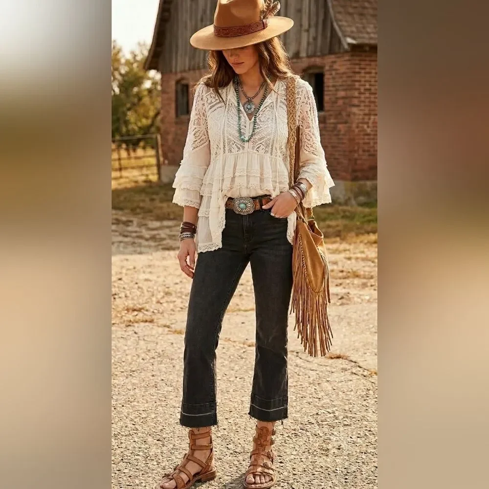 Wrangler Heritage Black Cropped Jeans - Picture 1 of 2